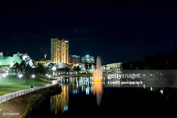 adelaide at night - adelaide city stock pictures, royalty-free photos & images