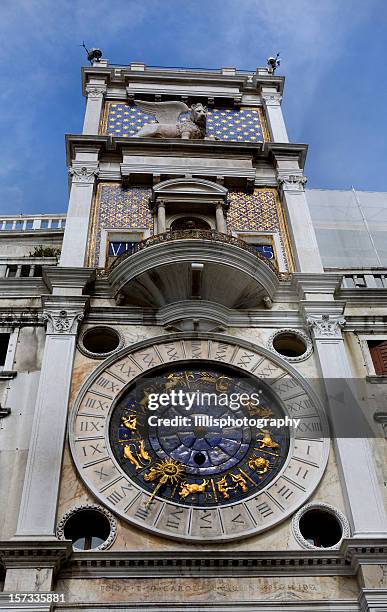 clock tower st. mark's square venice - clock tower 個照片及圖片檔