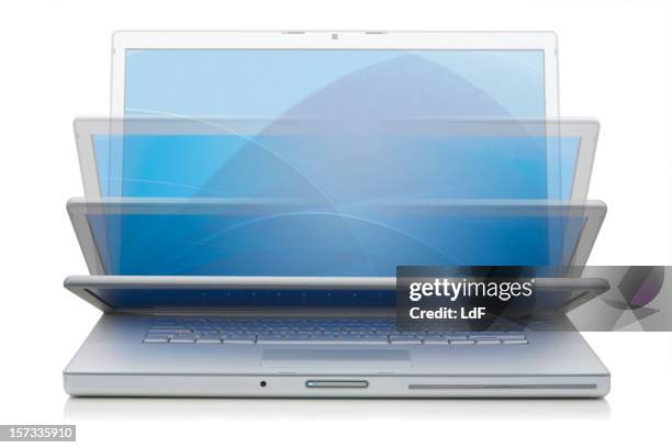 aluminium laptop closing - packshot stockfoto's en -beelden