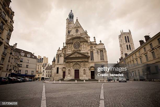 kirche saint etienne du mont, paris, frankreich - latin quarter stock-fotos und bilder