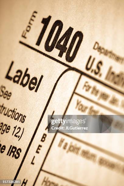 tax form - 1040 stockfoto's en -beelden