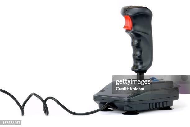 black joystick on white background - joy stick stock pictures, royalty-free photos & images