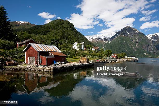 fjord at balestrand - sogn og fjordane county stock pictures, royalty-free photos & images