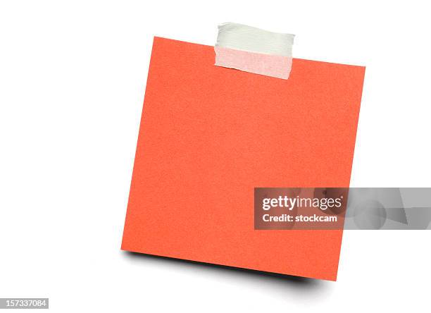 orange isolé postit noter - orange post it notes photos et images de collection
