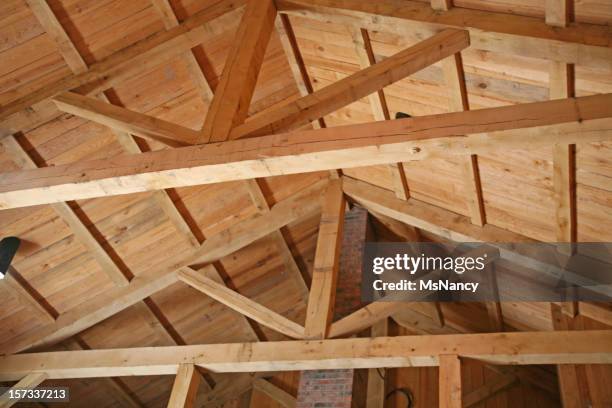 the engineering of wooden structures - wood structure stock pictures, royalty-free photos & images