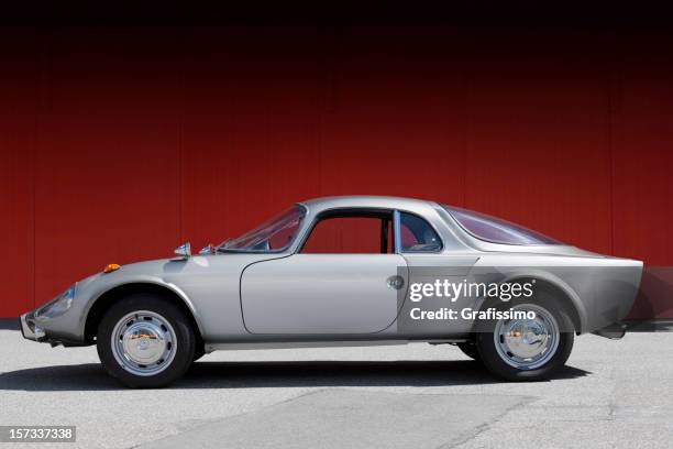 grey old sportscar - old car side view stock pictures, royalty-free photos & images