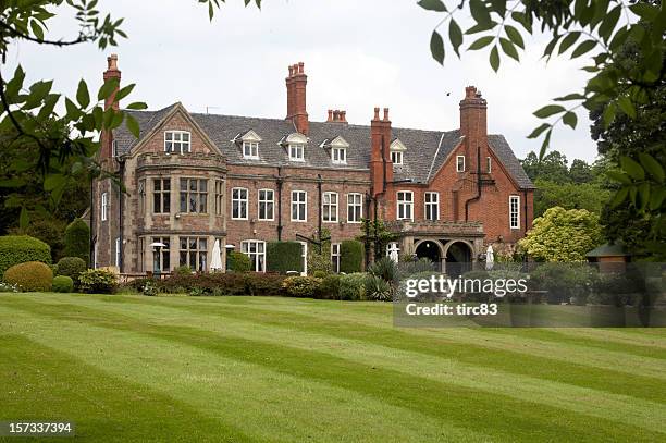 english country mansion - english stately home stock pictures, royalty-free photos & images