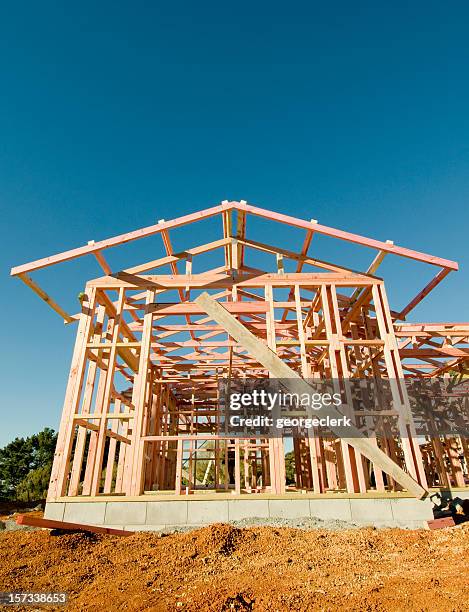 housebuilding - house construction frame stock pictures, royalty-free photos & images