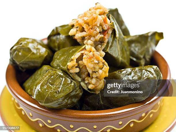 stuffed grape leaves( dolmades) - grape leaf stock pictures, royalty-free photos & images