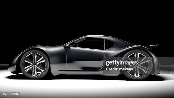 black sports car - luxury cars stock pictures, royalty-free photos & images