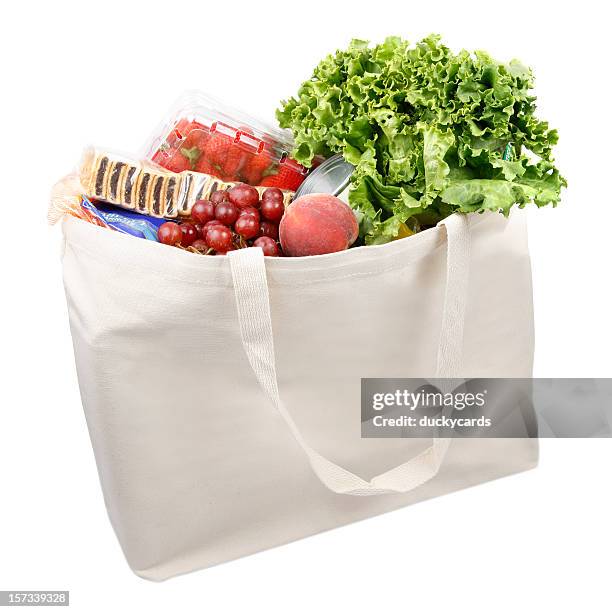 environment friendly grocery bag - reusable bag isolated stock pictures, royalty-free photos & images