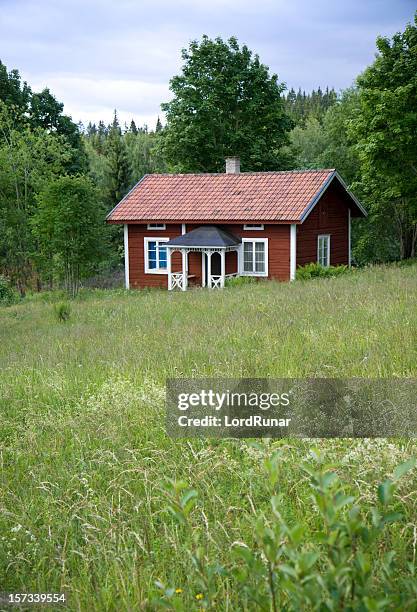 idílico casa de verano - swedish culture fotografías e imágenes de stock