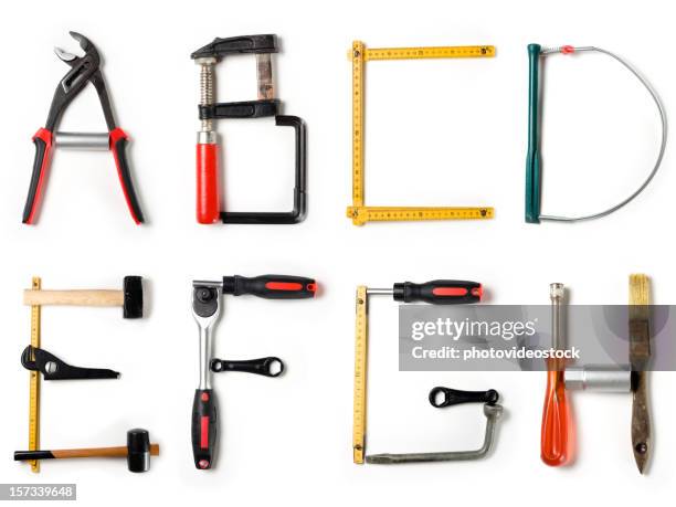 xxl home improvement alphabet - work tool stock pictures, royalty-free photos & images