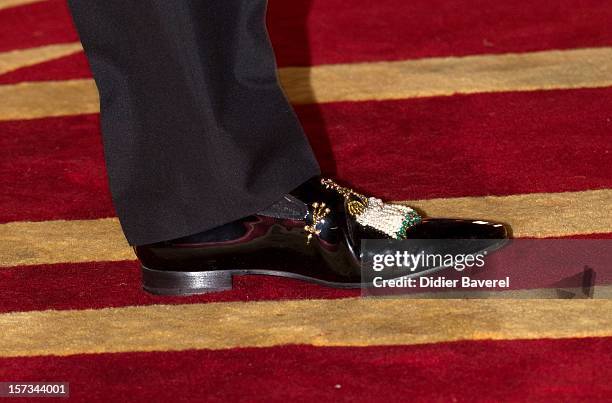 Christian Louboutin's shoe attends the Tribute to Hindi Cinema ceremony at the 12th Marrakech international Film Festival on November 30, 2012 in...