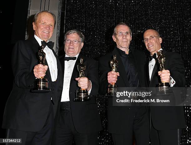 Honorees George Stevens Jr., D. A. Pennebaker, Hal Needham and Jeffrey Katzenberg attend the Academy Of Motion Picture Arts And Sciences' 4th Annual...