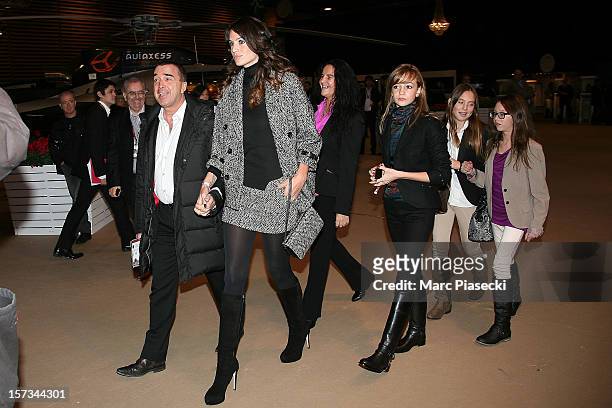 Arnaud Lagardere and Jade Foret attend the 'Gucci Paris Masters 2012' at Paris Nord Villepinte on December 2, 2012 in Paris, France.