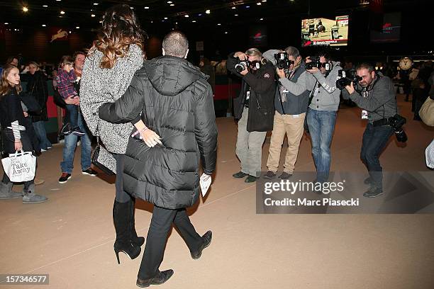 Jade Foret and Arnaud Lagardere attend the 'Gucci Paris Masters 2012' at Paris Nord Villepinte on December 2, 2012 in Paris, France.