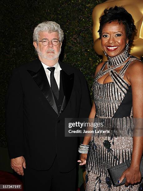 Director George Lucas and wife Mellody Hobson attend the Academy of Motion Pictures Arts and Sciences' 4th annual Governors Awards at The Ray Dolby...