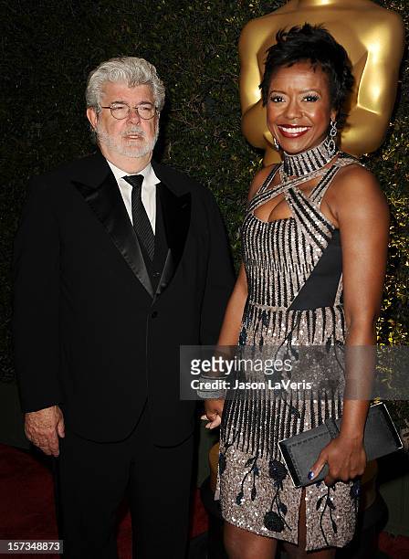 Director George Lucas and wife Mellody Hobson attend the Academy of Motion Pictures Arts and Sciences' 4th annual Governors Awards at The Ray Dolby...