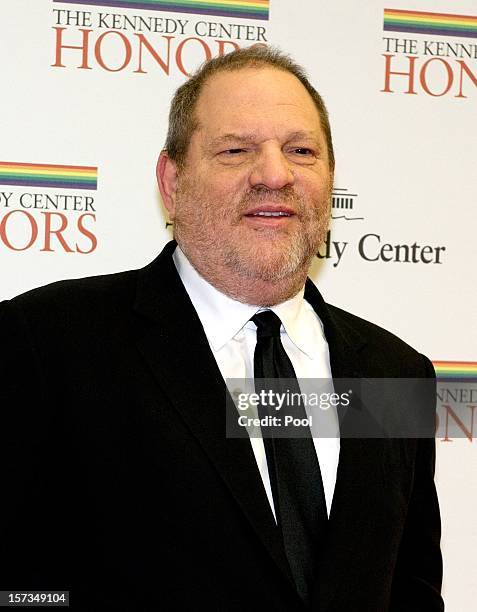 Harvey Weinstein arrives for a dinner for Kennedy honorees hosted by U.S. Secretary of State Hillary Rodham Clinton at the U.S. Department of State...