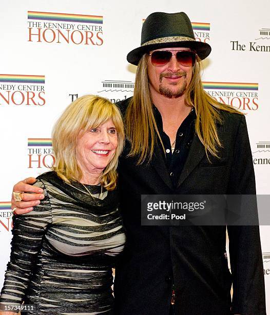 Kid Rock and his mother, Susan Ritchie arrive for a dinner for Kennedy honorees hosted by U.S. Secretary of State Hillary Rodham Clinton at the U.S....