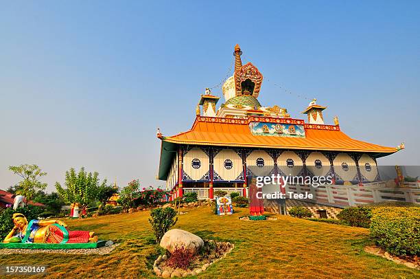 german temple - lumbini - lumbini nepal stock-fotos und bilder