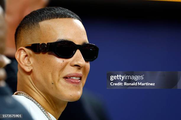 Daddy Yankee before a pre-season friendly match between FC Barcelona and Arsenal at SoFi Stadium on July 26, 2023 in Inglewood, California.