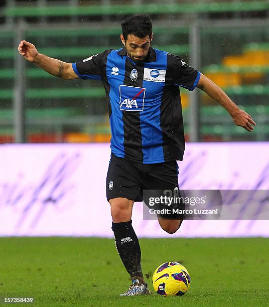 Davide Brivio of Atalanta BC in action during the TIM Cup match between Atalanta BC and AC Cesena at Stadio Atleti Azzurri d'Italia on November 28,...