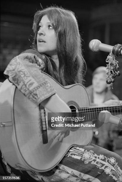 American singer-songwriter Melanie Safka at a photo-call at the Royal Albert Hall, London, 17th October 1972.