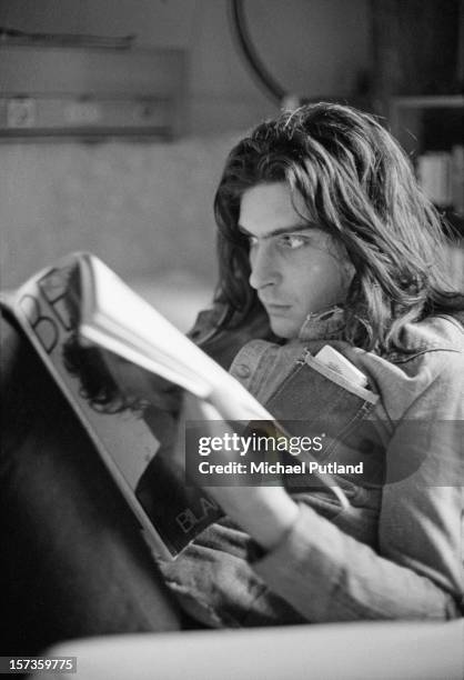 Percussionist Mickey Finn of British glam rock group T-Rex, at the Chateau d'Herouville recording studio, France, 23rd October 1972. The group are...