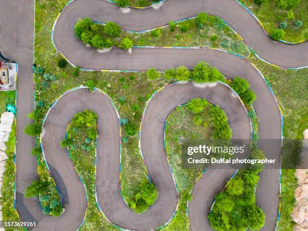 speedway kart field - motor racing track aerial stock pictures, royalty-free photos & images