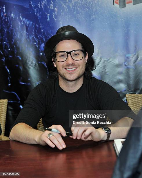 Musician David Desrosiers attends "Simple Plan: The Official Story" book signing at Chapters Indigo on November 29, 2012 in Toronto, Canada.