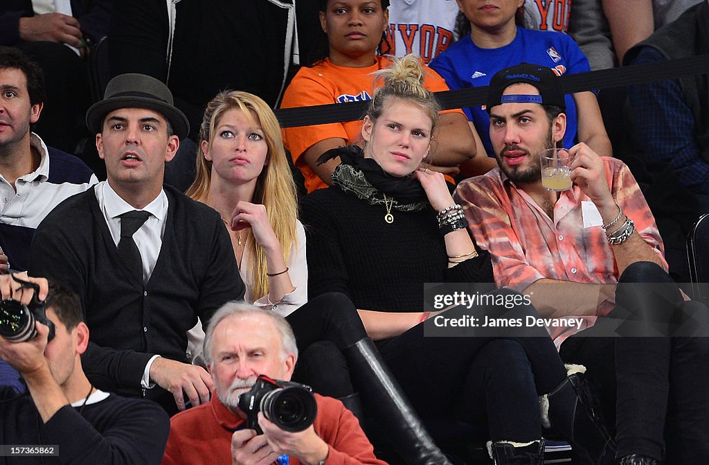 Celebrities Attend The Phoenix Suns Vs New York Knicks Game