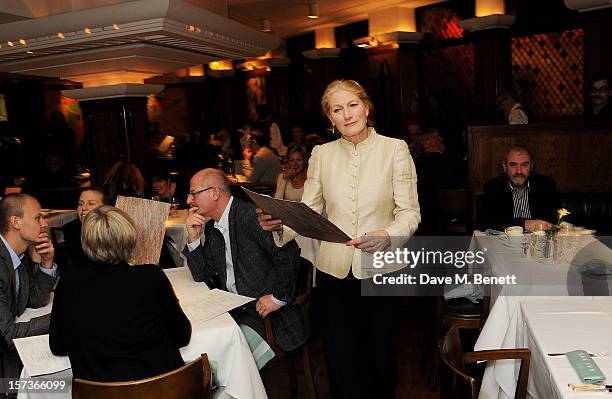 Actress Geraldine James , working as Maitre d, attends One Night Only at The Ivy, featuring 30 stage and screen actors working as staff during dinner...
