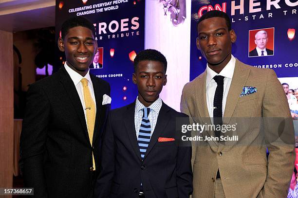 Actors Kwami Boateng, Kwesi Boakye and Kofi Siriboe attend the CNN Heroes: An All Star Tribute at The Shrine Auditorium on December 2, 2012 in Los...