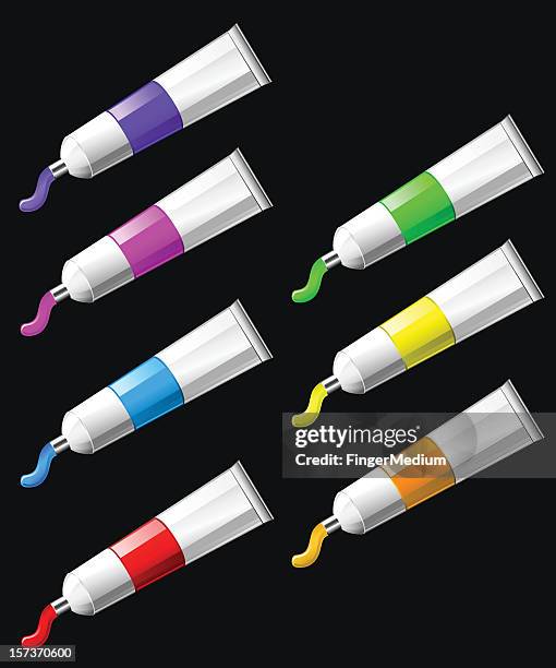 stockillustraties, clipart, cartoons en iconen met paint tubes - paint tube