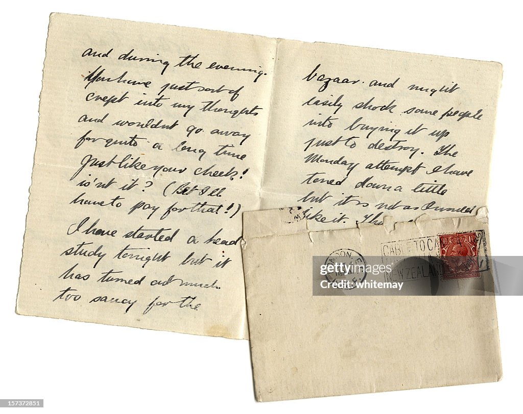 Artist's letter with blank envelope