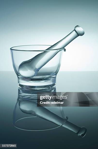 glass mortar and pestle - mortar and pestle stock pictures, royalty-free photos & images