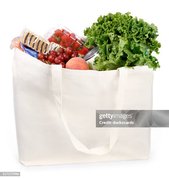 bag of groceries - tygkasse bildbanksfoton och bilder