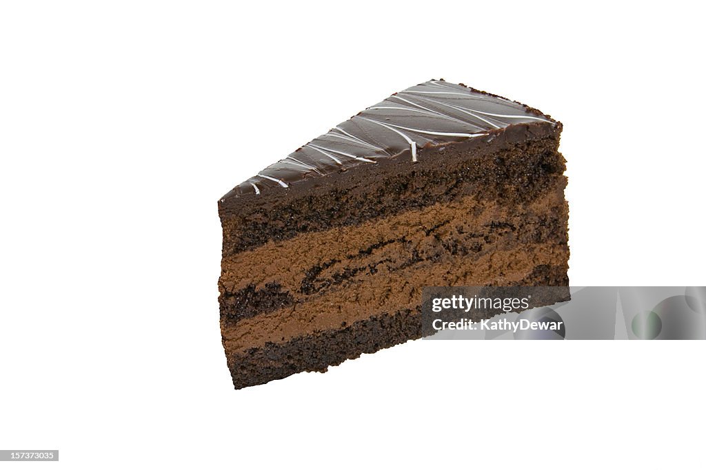 Chocolate Mousse Cake isolated on white