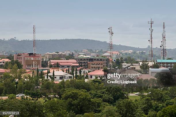 vista aérea de abuja, nigeria - abuya fotografías e imágenes de stock