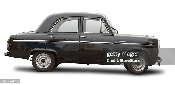 ancient car isolated with clipping path - dented stock pictures, royalty-free photos & images