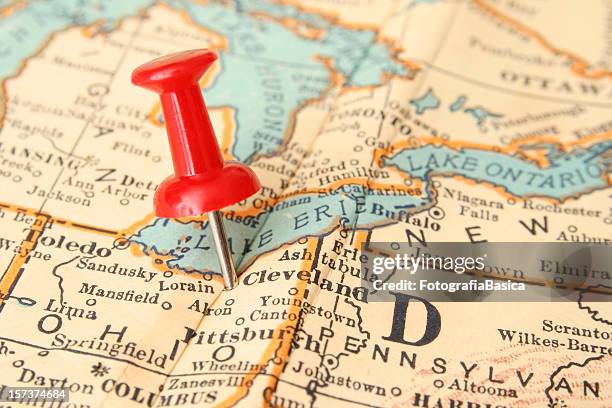 cleveland - cleveland ohio map stock pictures, royalty-free photos & images