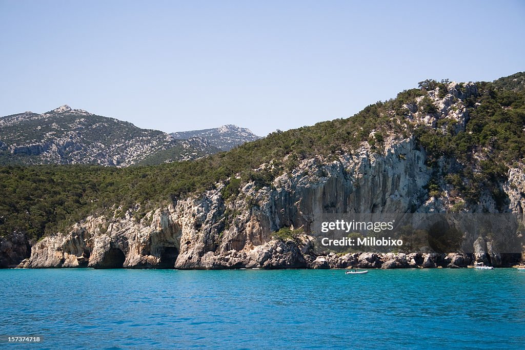 Blue water and deep caves
