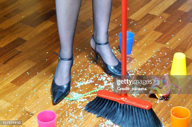 the party is over - clean up after party stock pictures, royalty-free photos & images