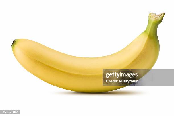 banana (clipping path) - single object plain background stock pictures, royalty-free photos & images