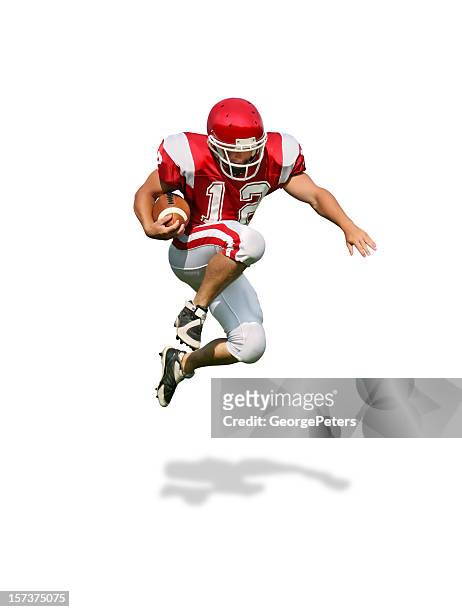 running back with clipping path - football player stock pictures, royalty-free photos & images