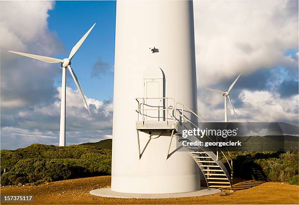 base de la turbina de viento - wind farm australia fotografías e imágenes de stock