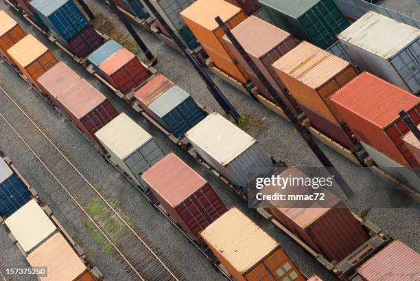 cargo train - rail freight stock pictures, royalty-free photos & images