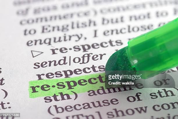 respect definition highlighted in dictionary - respect stock pictures, royalty-free photos & images